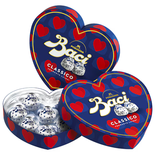 Baci Perugina Heart Box – Classic Original Dark Chocolate, Valentine’s Day Collection, 3.5 oz | 100g