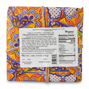 Back of Vergani Classic Panettone 750 g package showing ingredients and nutrition label
