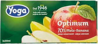 Yoga Optimum 70% Italian Apple & Banana Juice, 3 x 200ml Bricks | Product of Italy