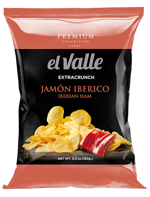 El Valle IBERIAN HAM FLAVORED POTATO CHIPS PREMIUM COLLECTION, 4.82 oz | 150g