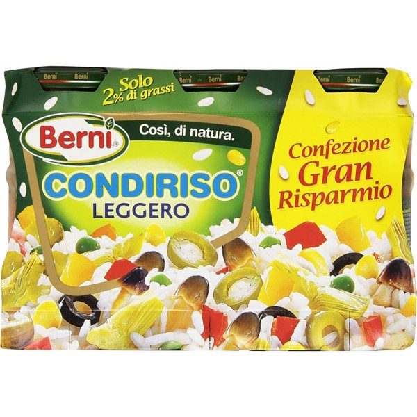 Berni Leggero Condiriso Rice Salad Mix, 3 Pack (31.75 oz / 900g) – Italian Pickled Vegetable Mix