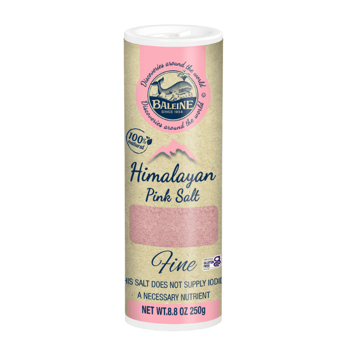 La Baleine Himalayan Pink Salt FIne Shaker, 8.8 oz | 250g