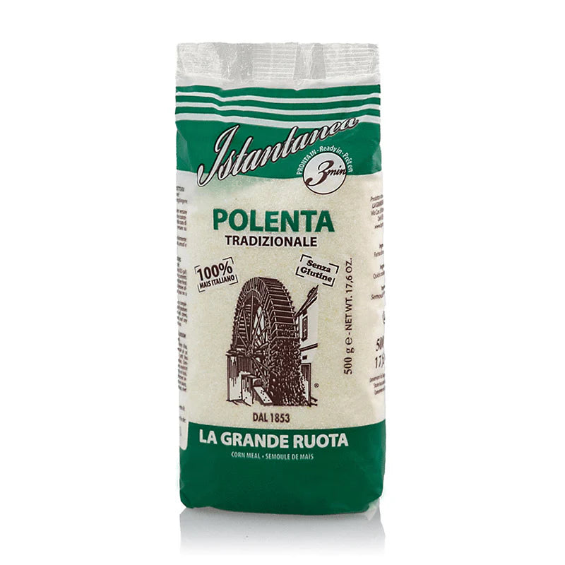La Grande Ruota Instant Polenta White, 17.6 oz | 500g
