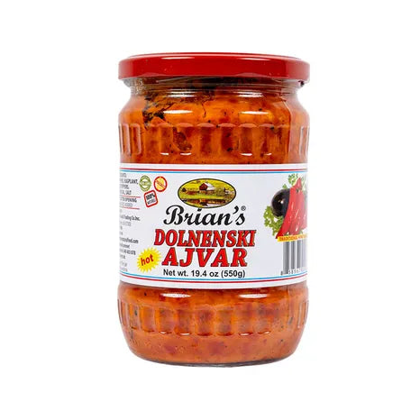 Brian's Dolnenski Hot Ajvar Roasted Pepper Spread – 19.4 oz (550g)