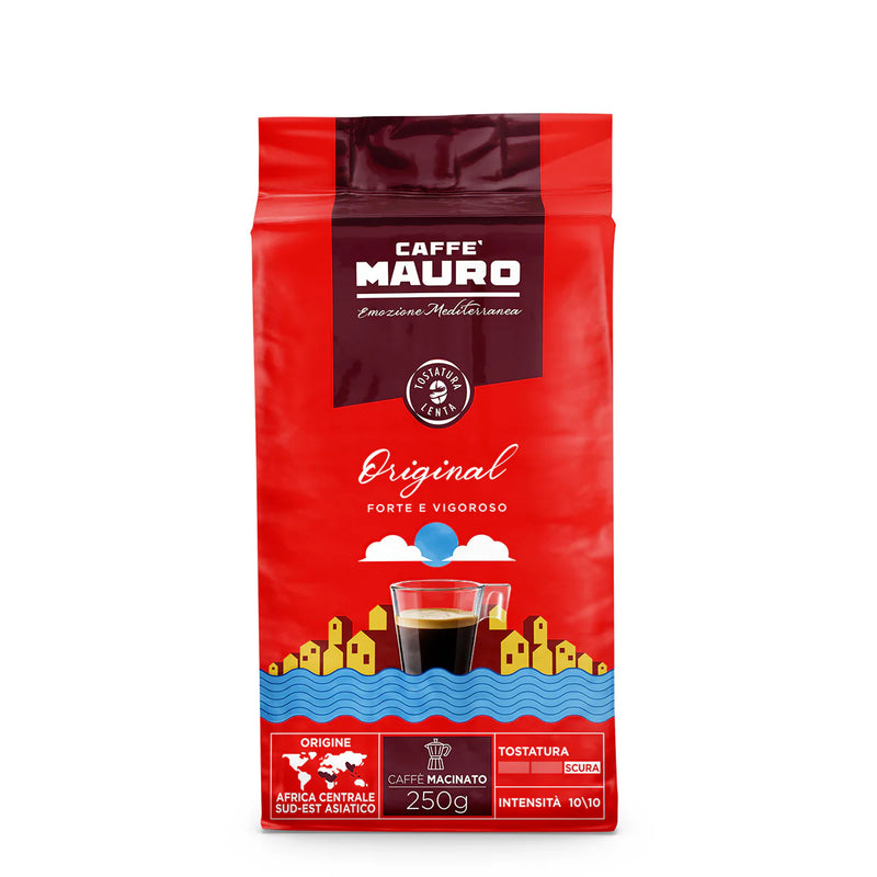 Caffe Mauro Ground  Original, Strong Dark Roast, 10/10, 8.8 oz |  250g