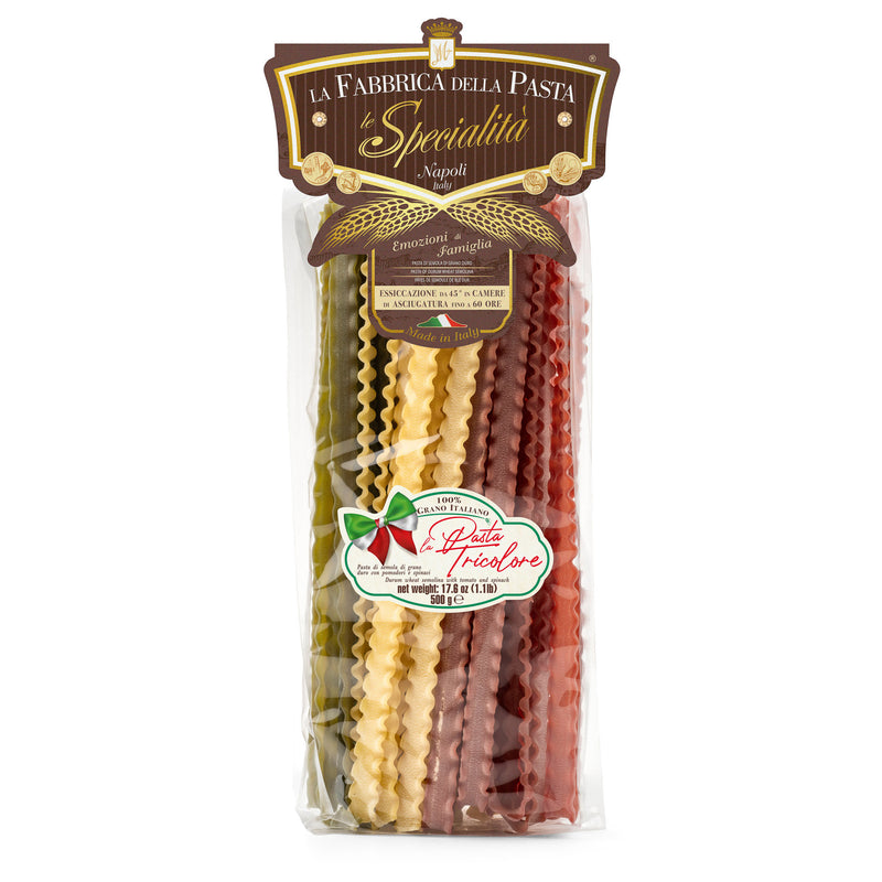 La Fabbrica Della Pasta 'e Mafaldine Tricolor, #580, 17.6 oz | 500gr