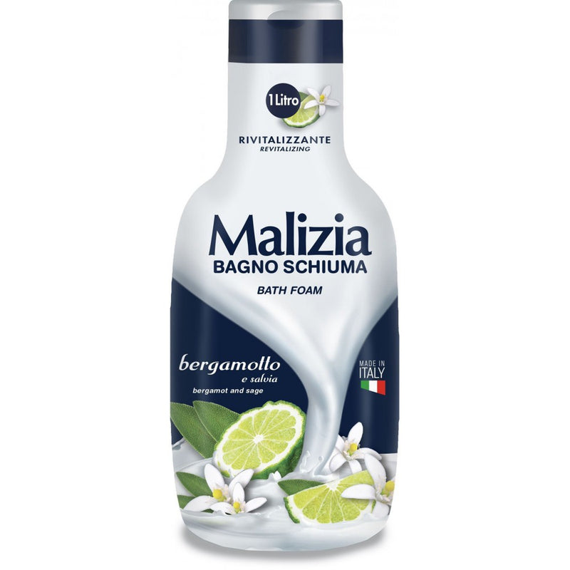 Mirato Malizia Bath Foam, Body Wash, Bergamot and Sage, 1000 ml