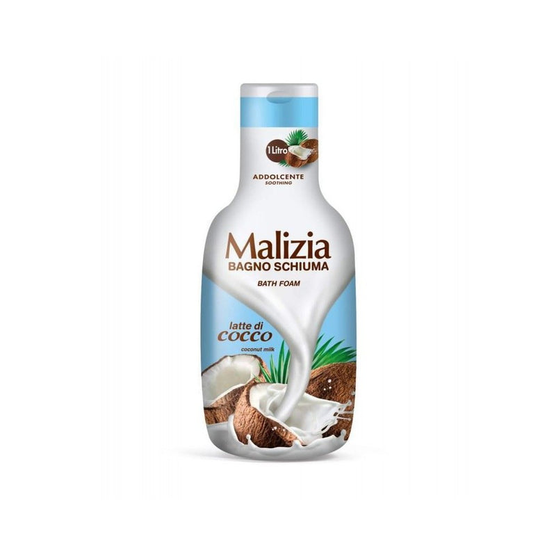 Mirato Malizia Bath Foam, Body Wash, Coconut Milk, Made in Italy, 1000 ml