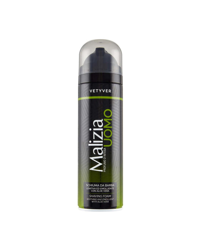 Malizia Uomo Vetyver Shaving Foam with Aloe Vera – 10.14 fl oz (300ml)