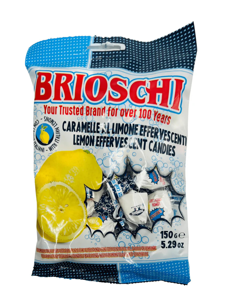 Brioschi Lemon Effervescent Fizzy Candies, 5.25 oz | 150g