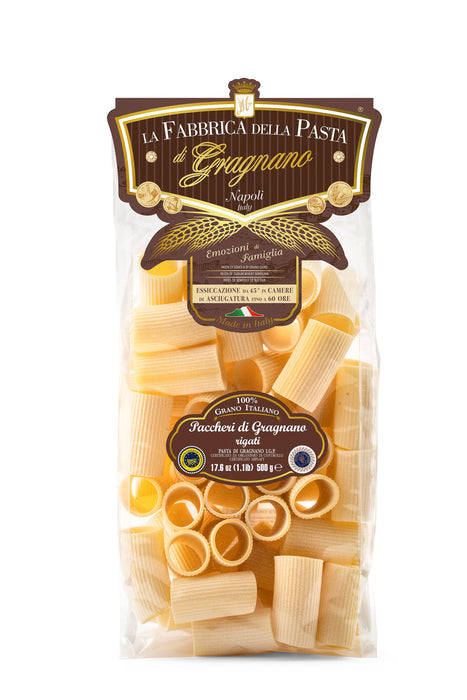 La Fabbrica della Pasta i Paccheri di Gragnano Rigati, #543, 17.6 oz | 500g