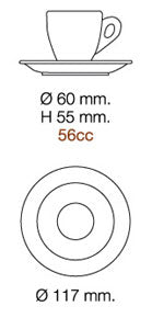 Nuova Point Palermo Cups and Saucers, Set of 6, Made in Italy