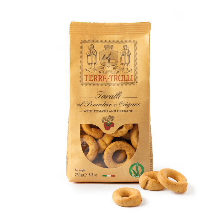 Terre Del Trulli Taralli With Tomato And Oregano, 8.8 oz | 250g