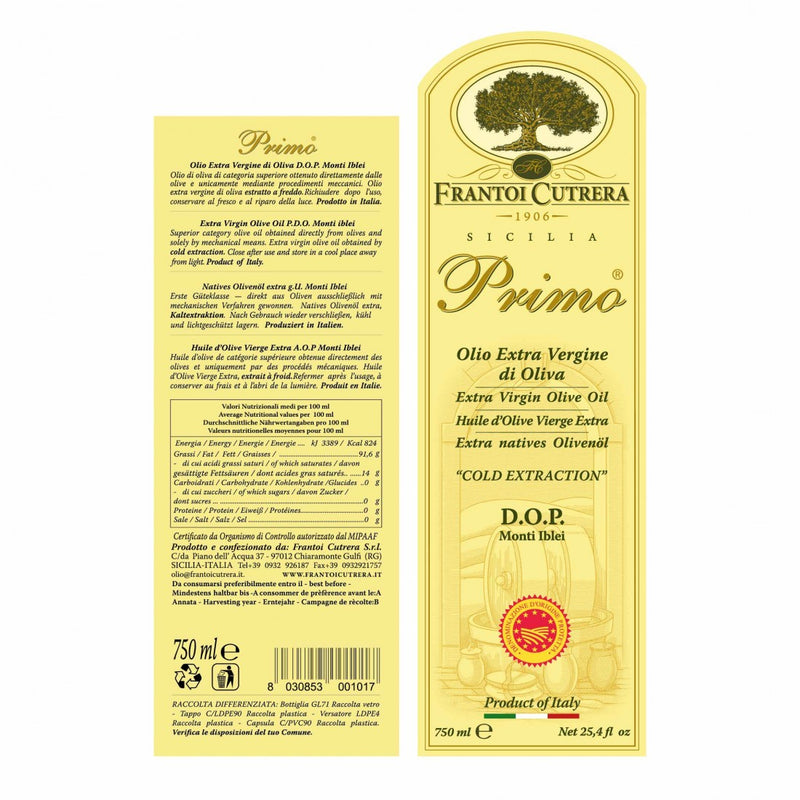 Frantoi Cutrera Primo Extra Virgin Olive Oil, 25.4 fl oz | 750 mL