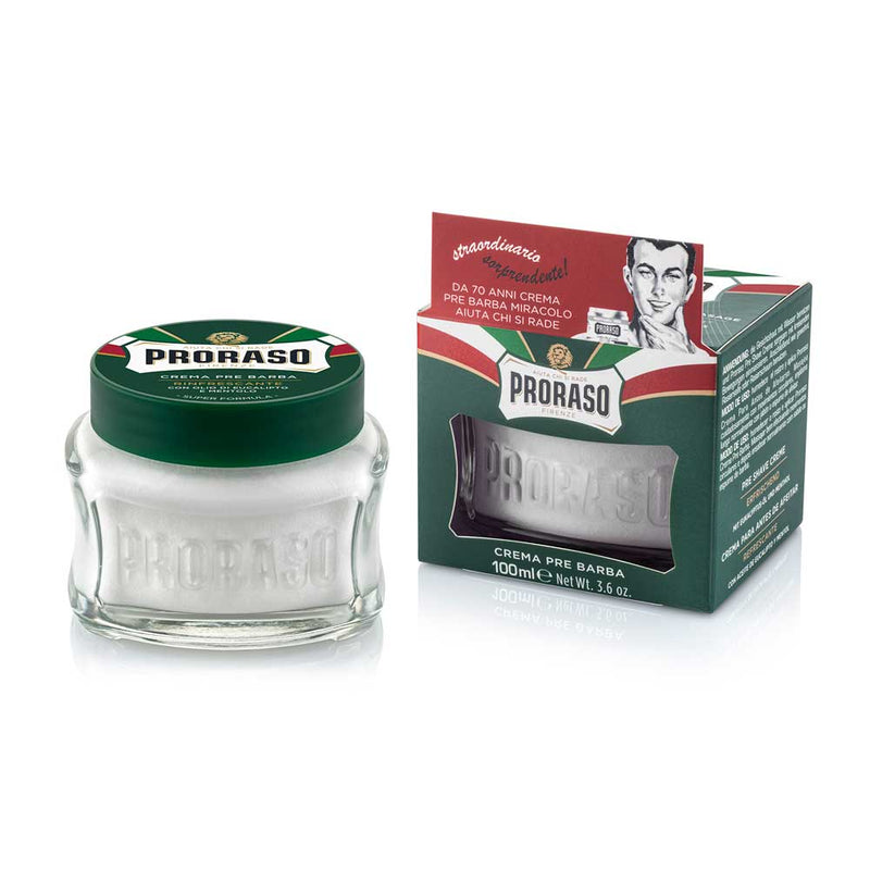 Proraso Pre-Shave Cream, Refreshing and Toning, 3.6 oz | 100 ml