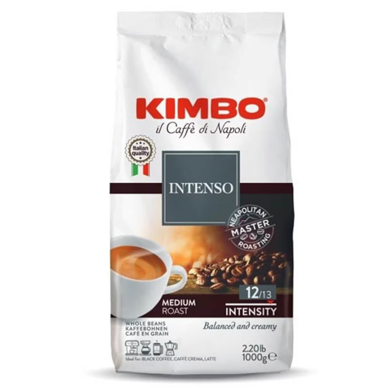 Kimbo Espresso Intenso Whole Beans, Medium Roast, 12/13 Intensity, 2.2 Lbs Bag