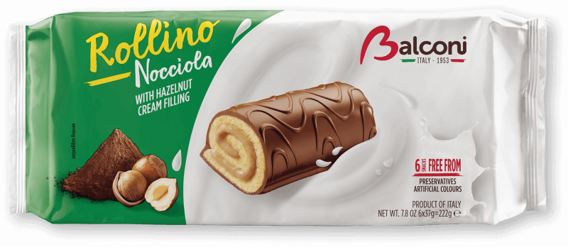 Balconi Rollino Nocciola, with Hazelnut Cream, 7.8 oz | 222 g