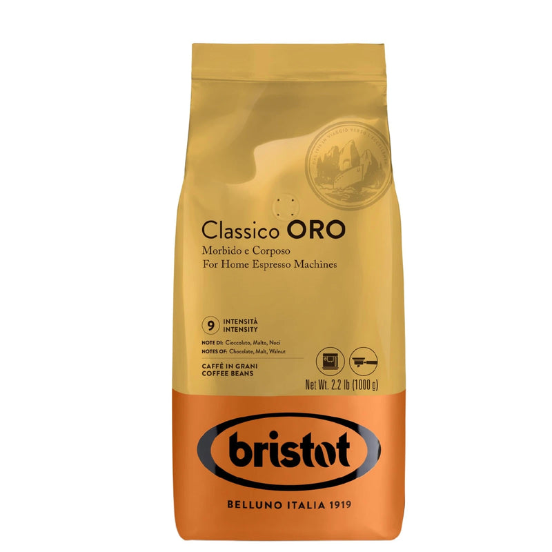 Caffe Bristot Classico ORO, Coffee Beans | Medium Roast | 9 Intensity, 2.2 lb | 1000g