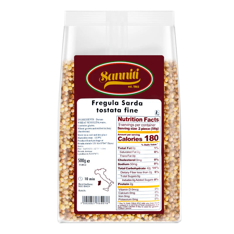 Sanniti Fregula Sarda, Toasted Fine,  17.6 oz | 500g