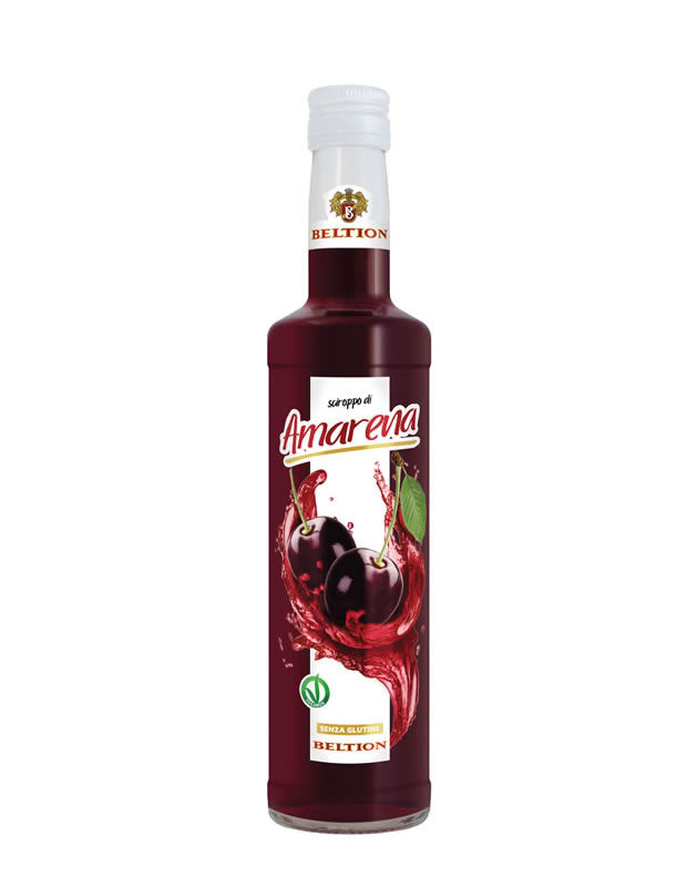 Beltion Vegan Black Cherry Syrup, Amarena, Gluten Free, 16.9 FL oz | 500ml