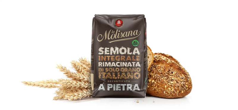 La Molisana Semola Integrale Rimacinata - Double Milled Durum Whole Wheat Semolina, 2.2 lb