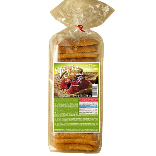 Packaged bread with a clear plastic wrap on a beige background