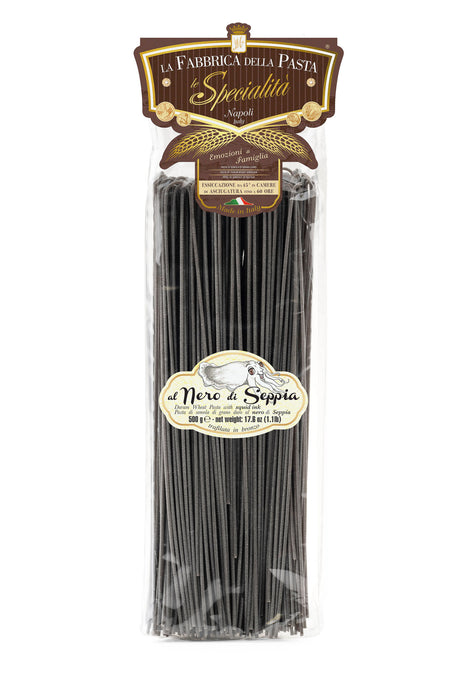 La Fabbrica Spaghetti Squid Ink Pasta, Nero di Seppia, #575, 17.6 oz | 500g