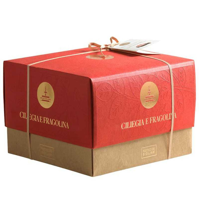 Fiasconaro Panettone w/ Strawberries and Sicilian Cherries, 2.2 lb | 1 kg