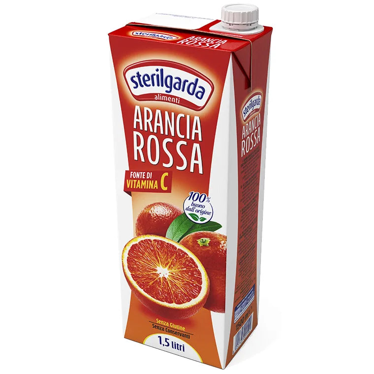 Sterilgarda Arancia Rossa Blood Orange Juice Drink, 50.7 fl oz (1.5L) – Italian Vitamin C Beverage