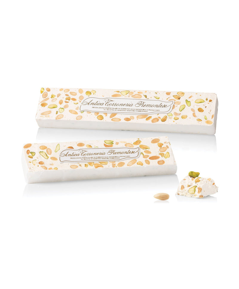 Antica Torroneria Piemontese Crunchy Torrone,  Pistachio & Almond, 8.75 oz | 250g