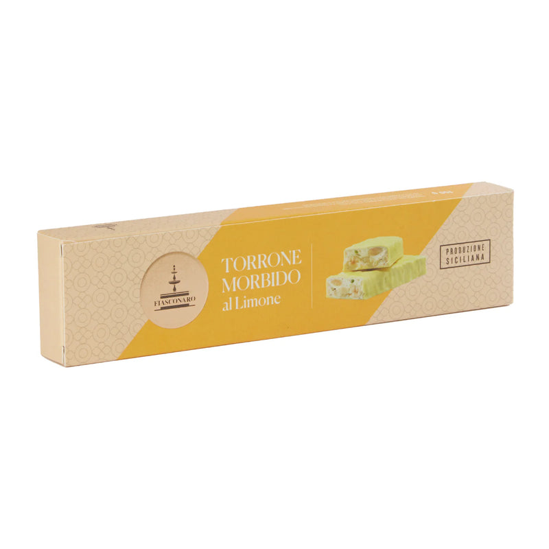 Box of Torrone Morbido al Limone on a white background