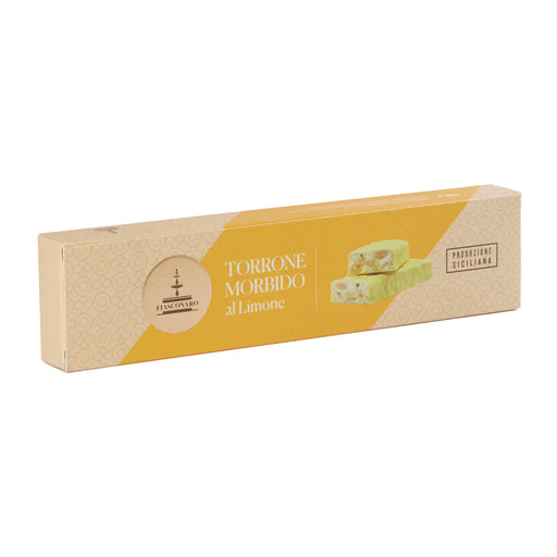 Box of Torrone Morbido al Limone on a white background