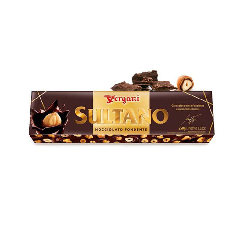 Bergami Sultano chocolate bar packaging on a white background