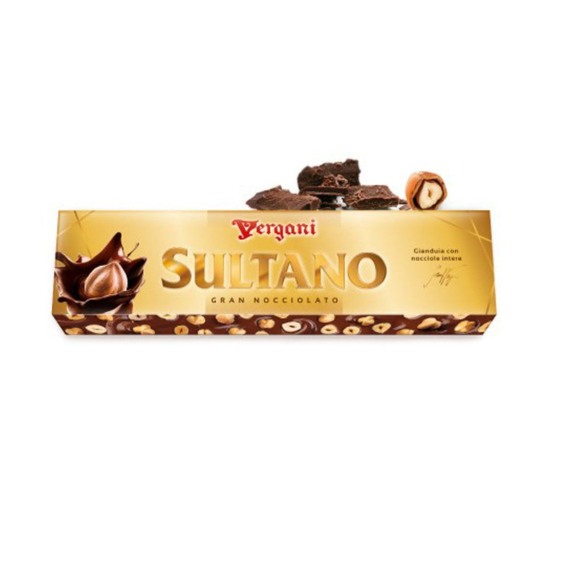 Vergani Sultano Gran Nocciolato – Gianduja Chocolate with Whole Hazelnuts, 8.82 oz (250g)