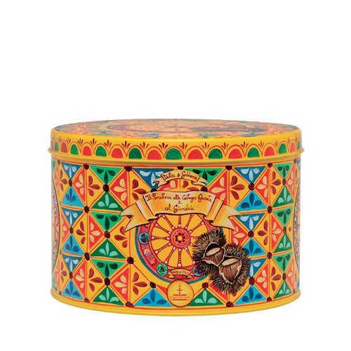 Fiasconaro Dolce & Gabbana Sicilian PANETTONE Chestnuts and Gianduja in Round TIN, 35.3 oz