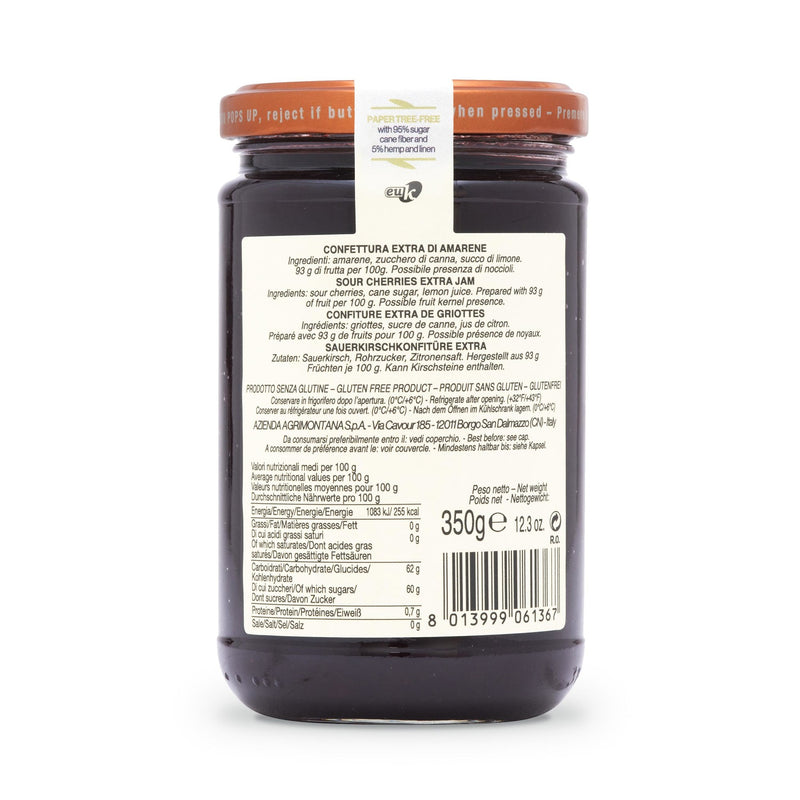 Agrimontana Sour Cherries Extra Jam, Amarene, 12.3 oz | 350g
