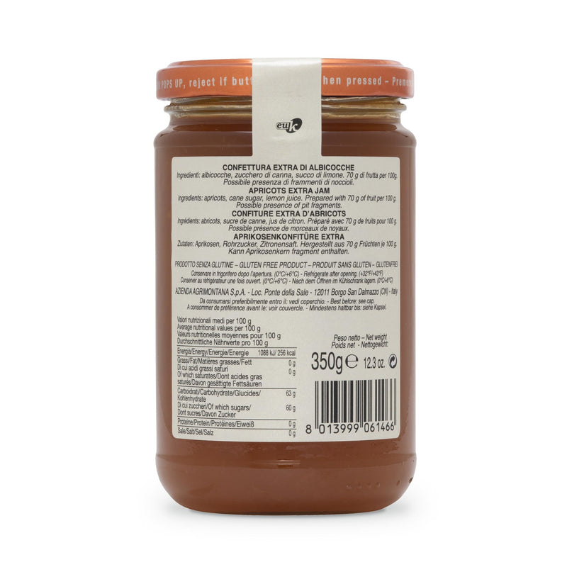 Agrimontana Apricots Extra Jam, Albicocche, 12.3 oz | 350g