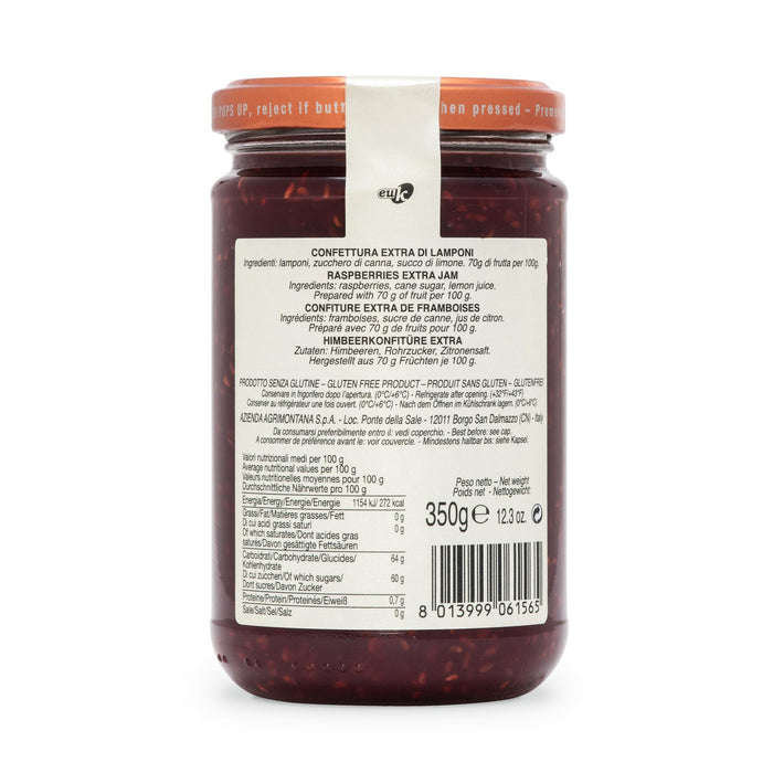 Agrimontana Raspberries Extra Jam, Lamponi, 12.3 oz | 350g