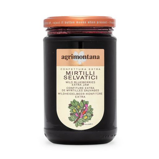 Agrimontana Wild Blueberries Extra Jam, Mirtilli Selvatici, 12.3 oz | 350g