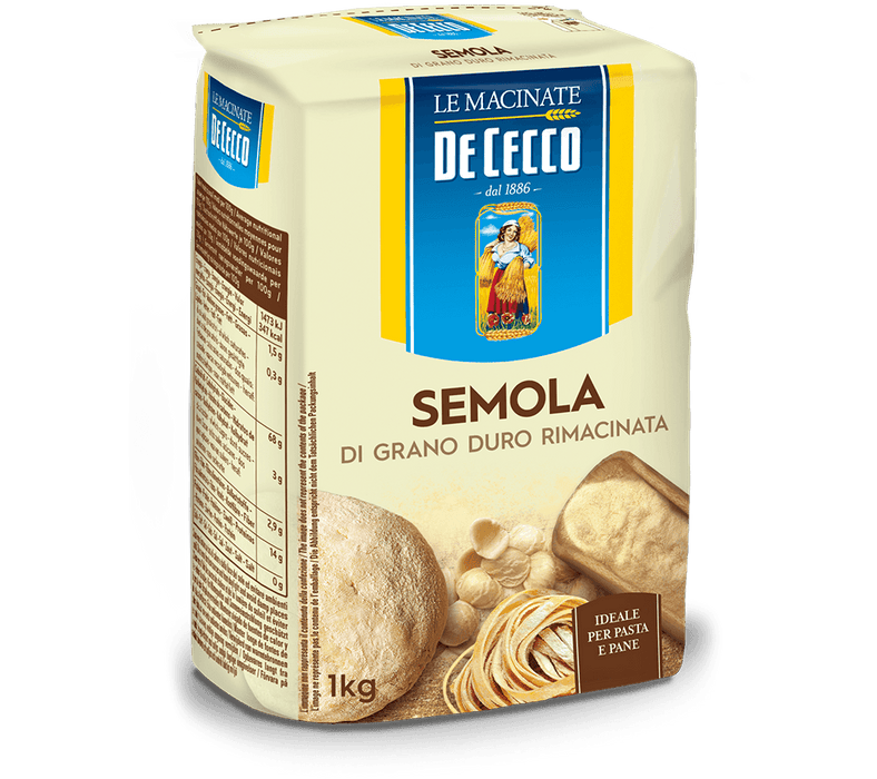 De Cecco Semola Rimacinata, Durum Wheat Semolina, 2.2 lb | 1kg