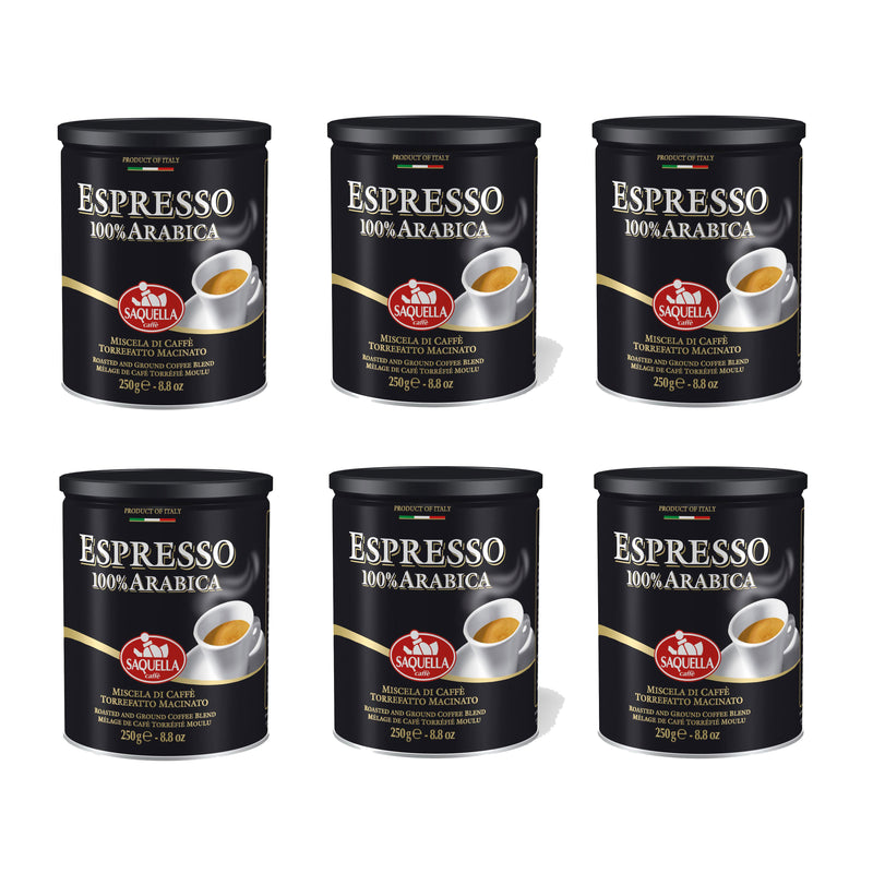 Saquella Caffe Espresso 100% Arabica Tin, 8.8 oz | 250g