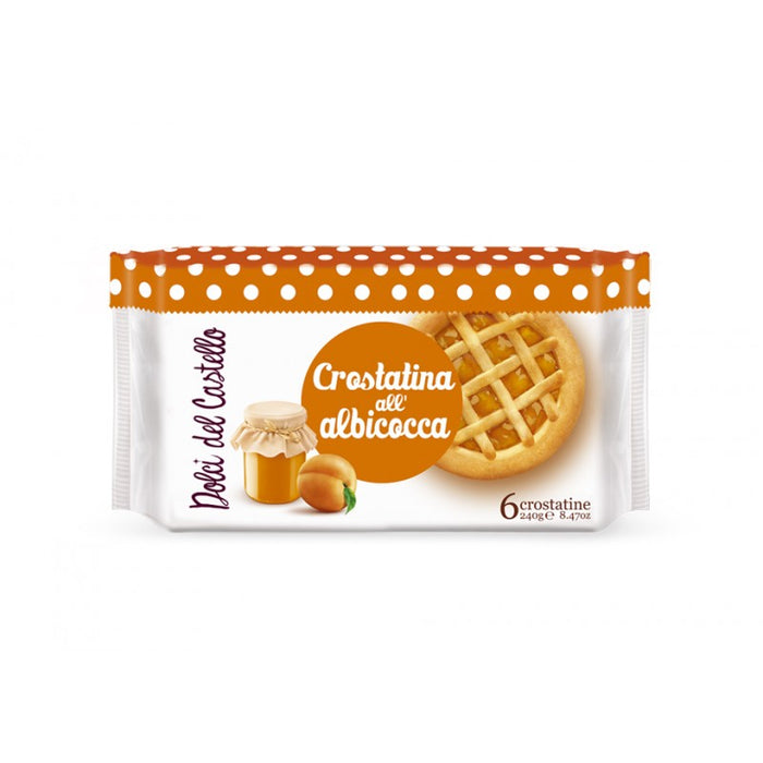 Valdenza Crostatina Albicocca, Apricot Cream Tartlet, 6 x 8.47 oz