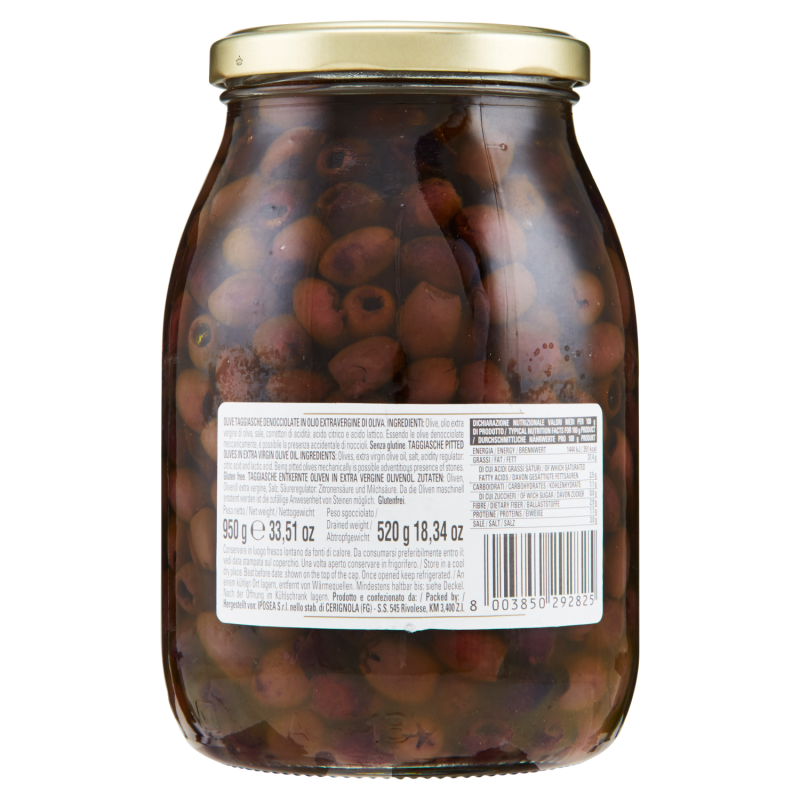 Iposea Taggiasche Olives in Extra Virgin Olive Oil, 33.51 oz | 950g