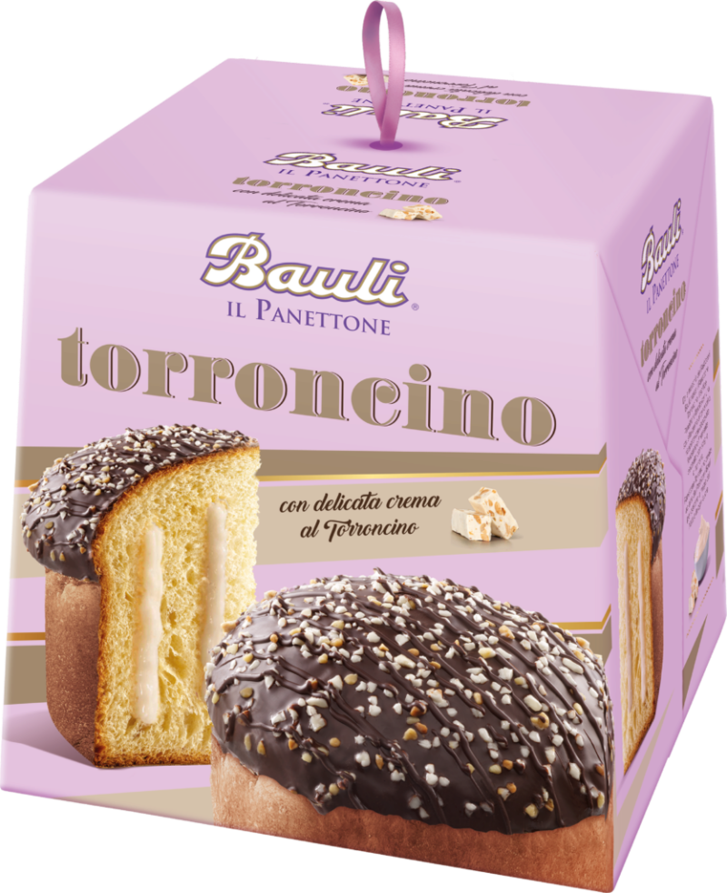 Bauli Panettone Torroncino, Chocolate Covered with Nougat Cream Filling, 26.4 Oz