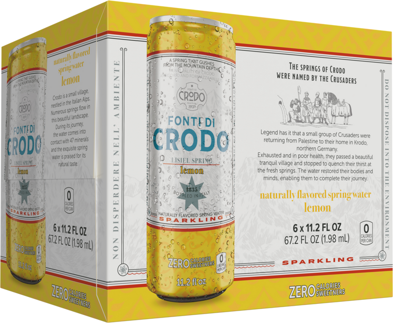 Fonti Di Crodo Lemon Sparkling Water, Made in Italy, 11.2 fl oz