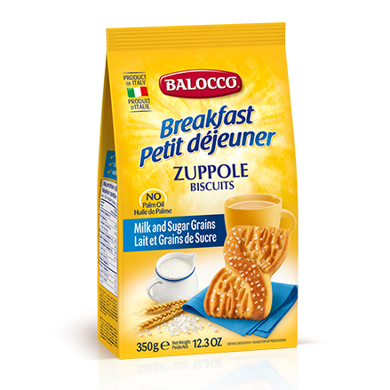 Balocco Zuppole Biscuits, Milk & Sugar Grains Cookies, 12.3 oz | 350g