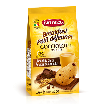 Balocco Gocciolotti Biscuits, Chocolate Chip Cookies, 24.6 oz | 700g