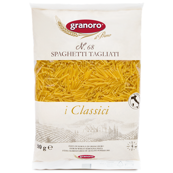 Granoro Spaghetti Tagliati Pasta, 68, 1.1lb — Piccolo's Gastronomia