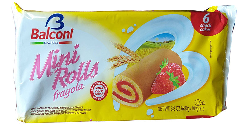 Balconi Mini Rolls with Strawberry Jam 6.3 oz | 180 g