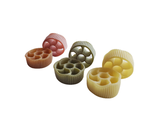 La Fabbrica Della Pasta Wheel Shape, Le Ruote Tricolor Pasta, #T433, 17.6 oz | 500gr